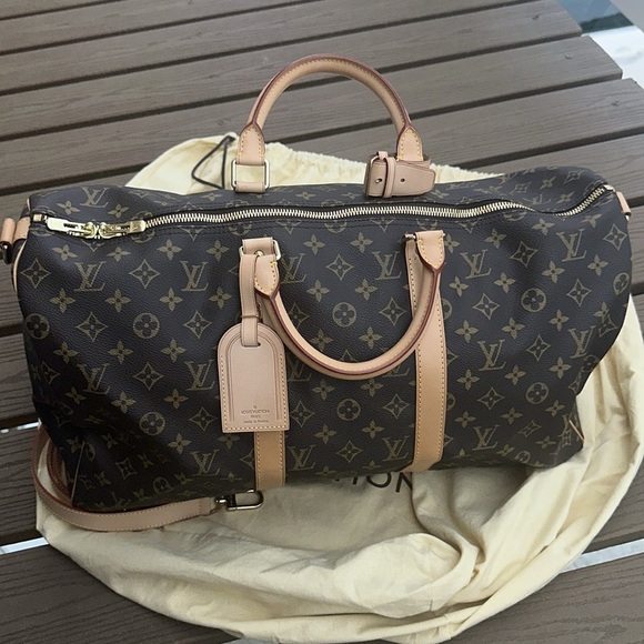 Louis Vuitton Monogram Canvas Duffel with Tan Accents - Picture 10 of 11